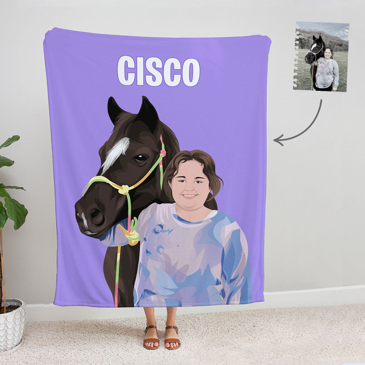 Custom Drawn Horse Blanket