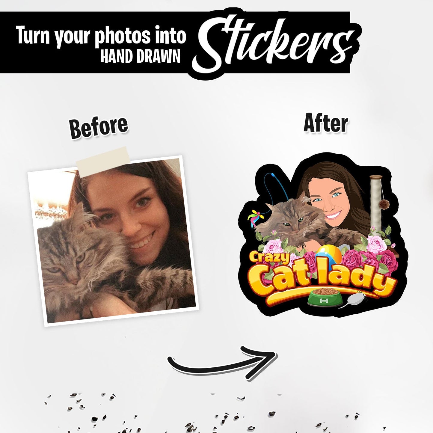 Crazy cat lady Personalized sticker