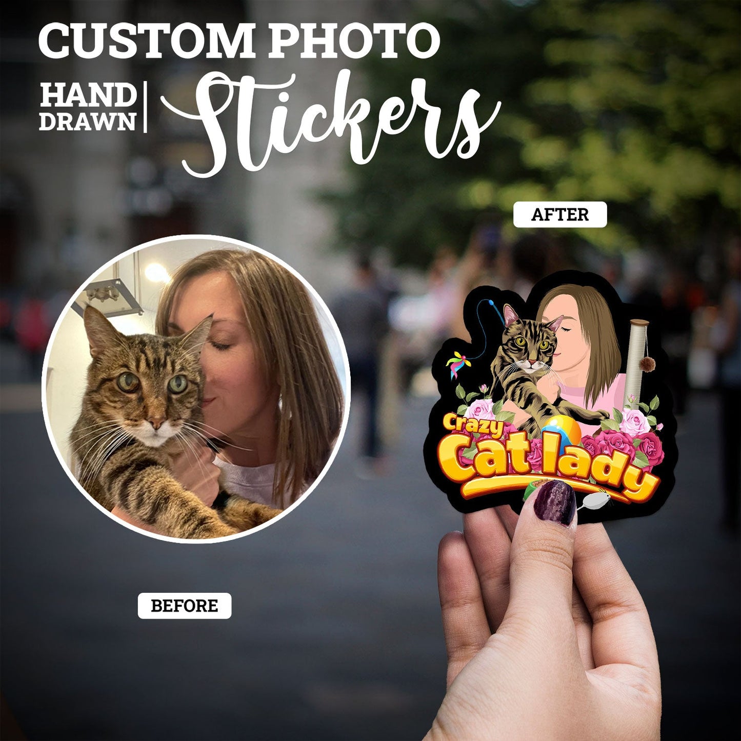 Crazy cat lady Personalized sticker