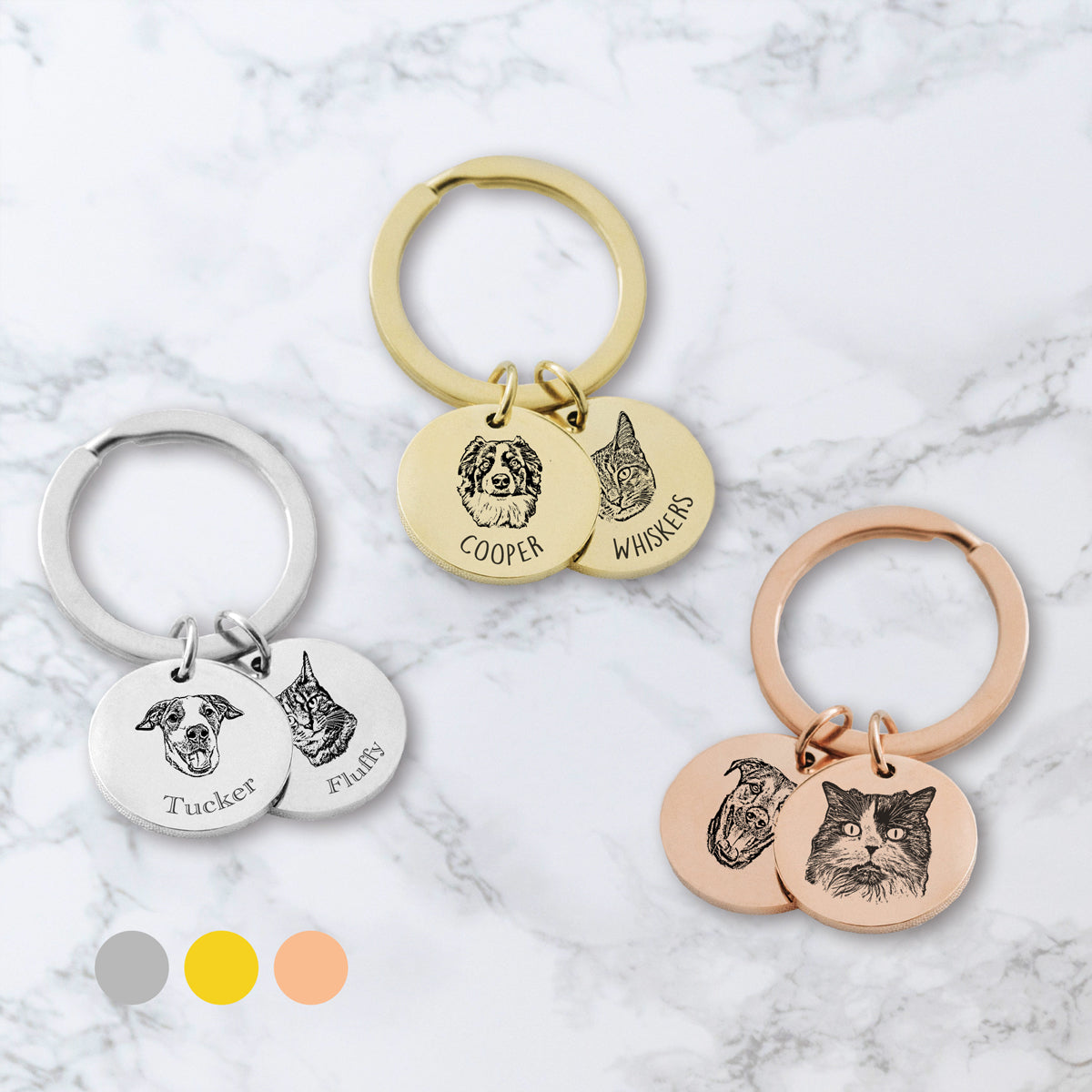 Custom Multiple Pet Keychain