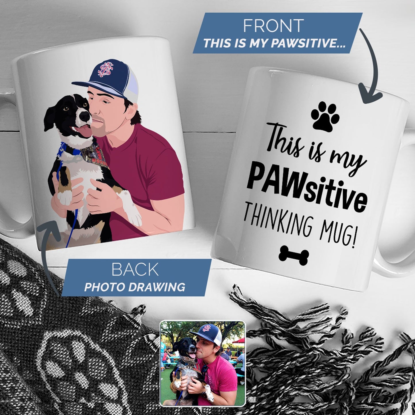 Personalized Pawsitive Dog Photo Mug