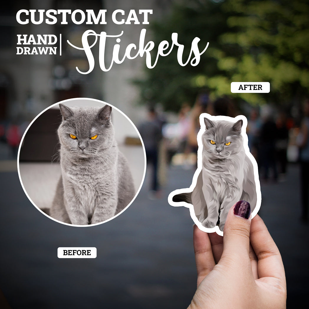 Custom Cat Portrait Stickers