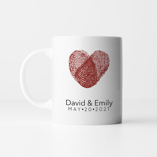 Couples Custom Fingerprint Mug Personalized