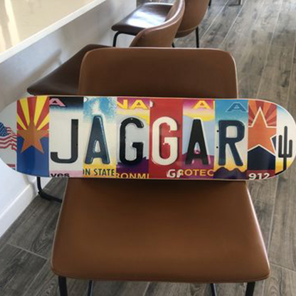 Custom License Plate Skateboard