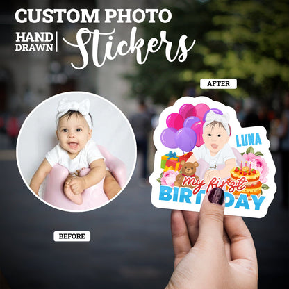 My First Birthday Sticker Personalized