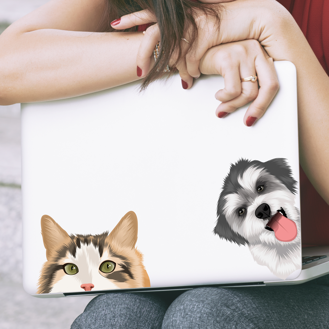 Personalized Pet Peeking Stickers