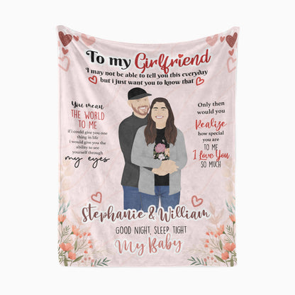 To My Girlfriend I Love You Blanket Personalized