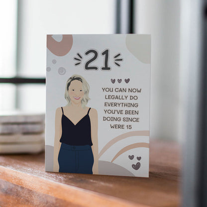 Personalized 21st Birthday Card