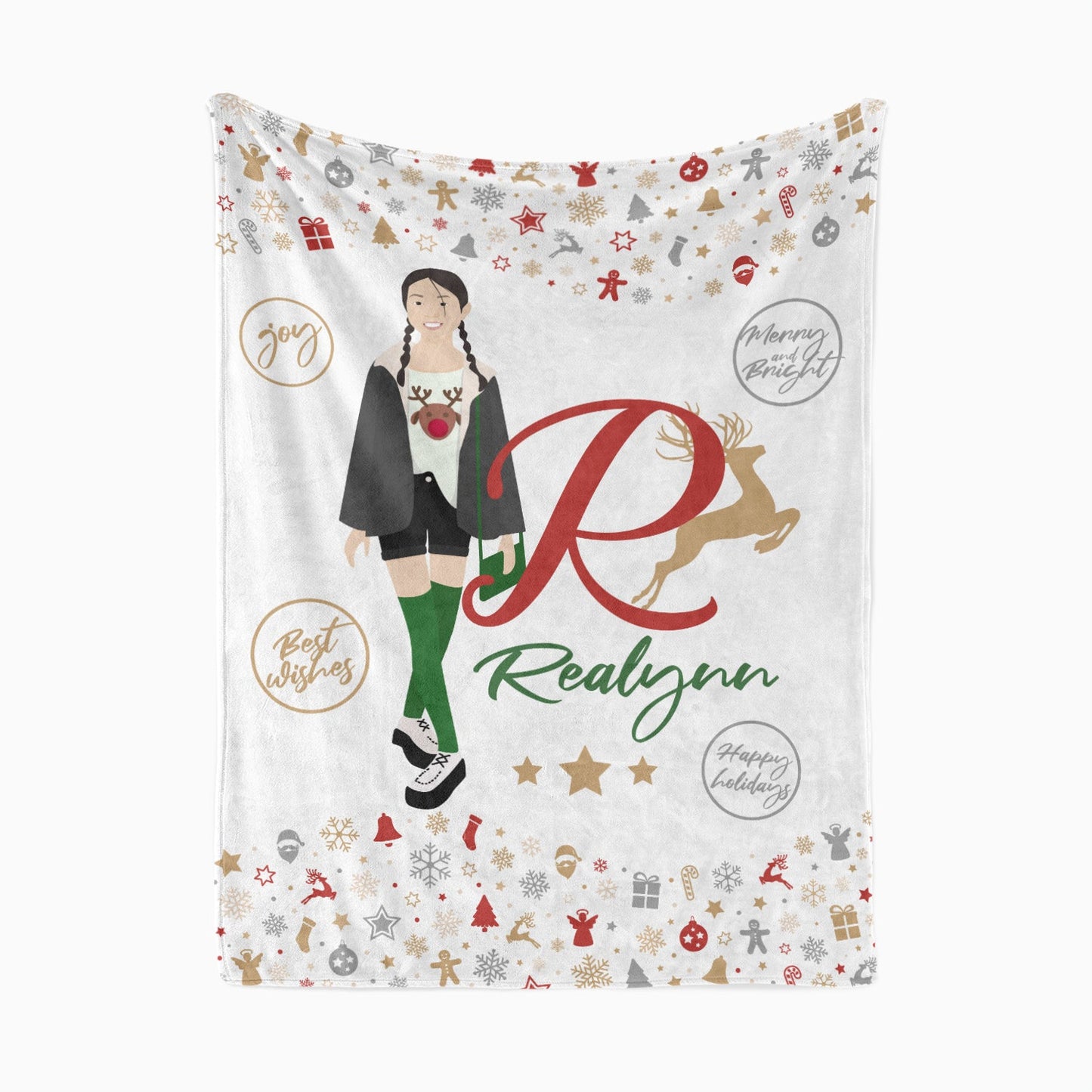 Personalized Monogram Christmas Blanket