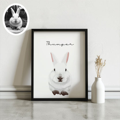 Custom Pet Bunny Rabbit Portrait