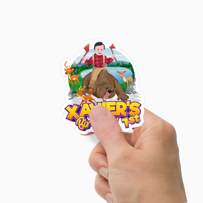 Custom Birthday Stickers - Photo Drawing