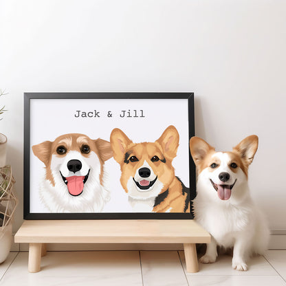 Two Pets Custom Portrait