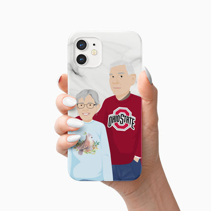 Custom Couples Phone Case - Marble Print