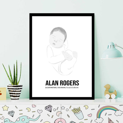 Custom Drawn Baby Portraits