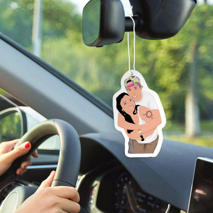 Personalized Couples Portrait Air Freshener