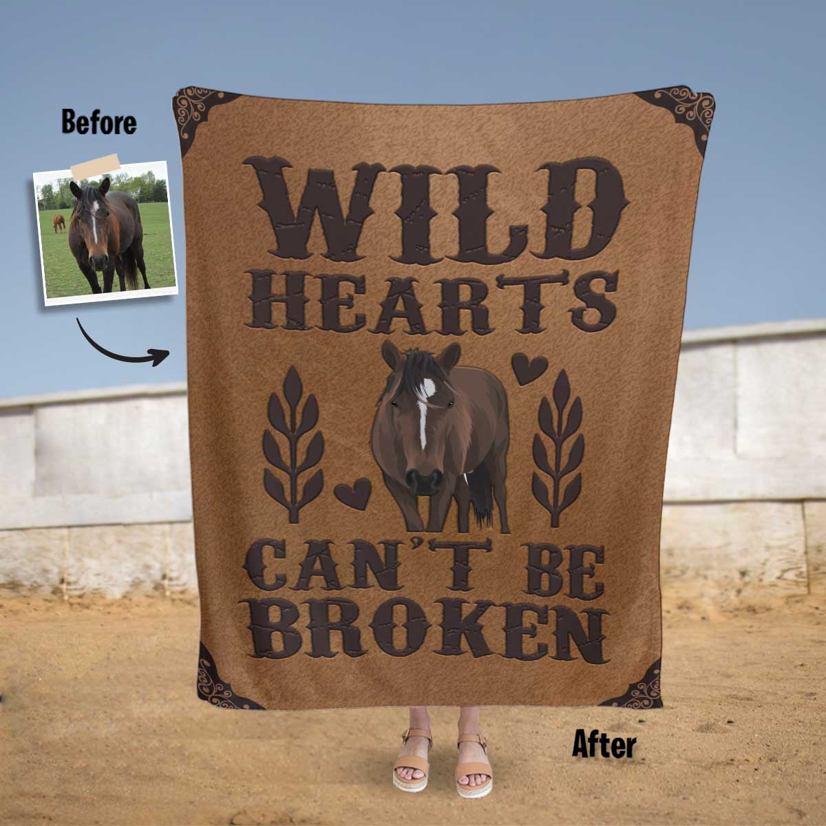 Custom Wild Hearts Horse Blanket