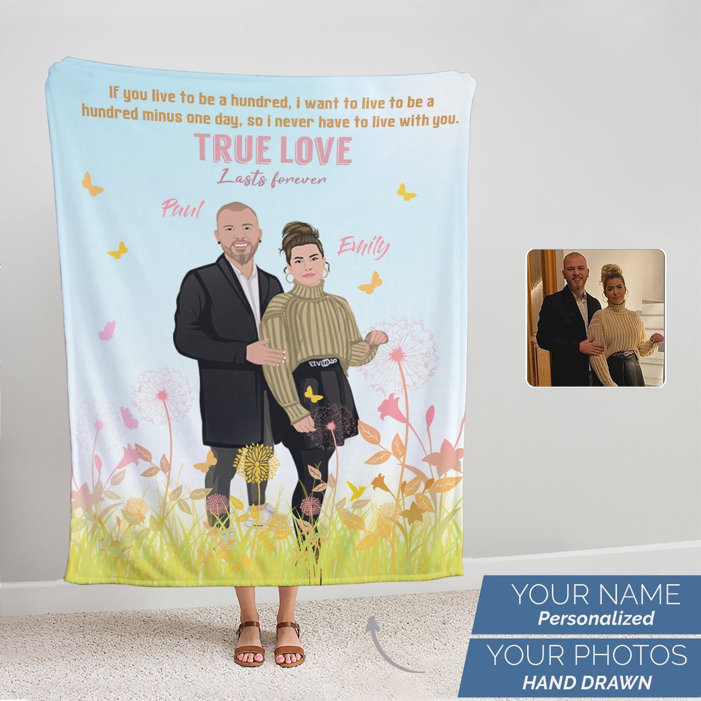 Personalized Couples Blanket with Names