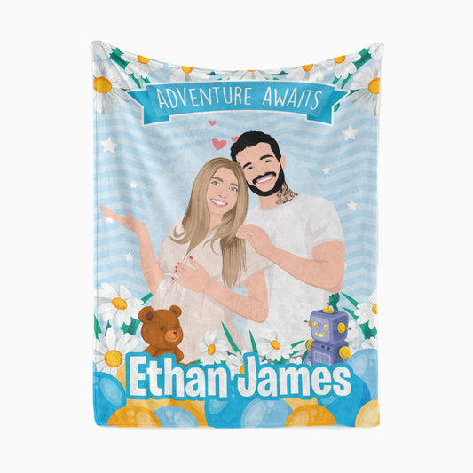 Adventure Awaits Baby Shower Blanket