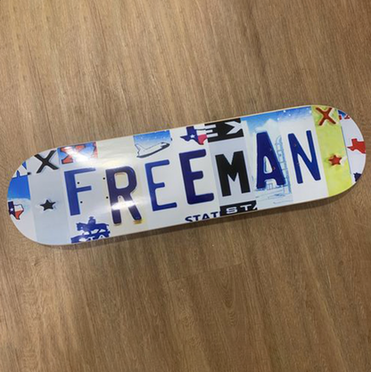 Custom License Plate Skateboard