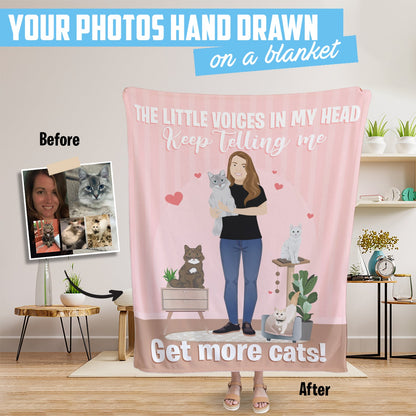 Get More Cats Personalized Blanket