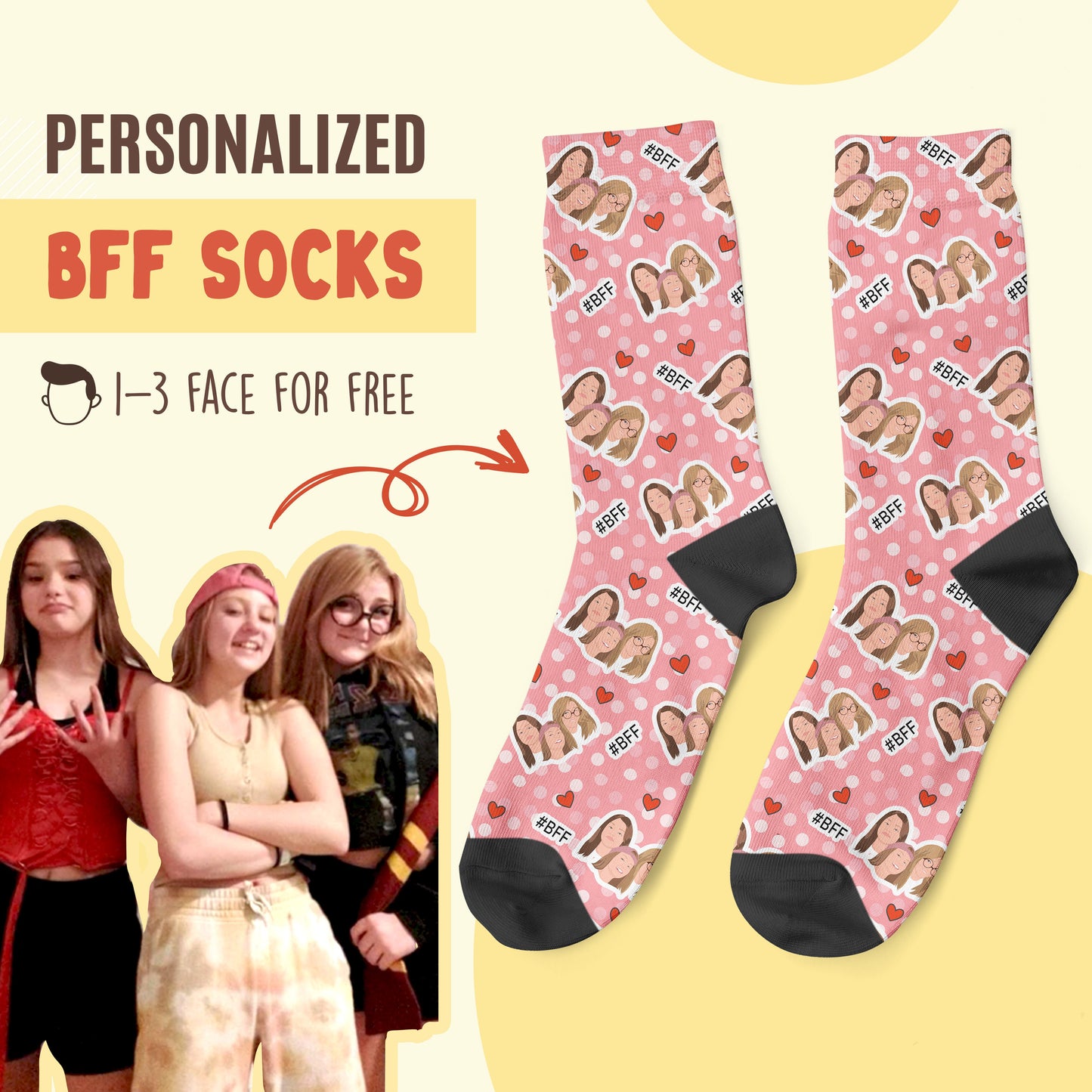 Custom BFF Face Socks