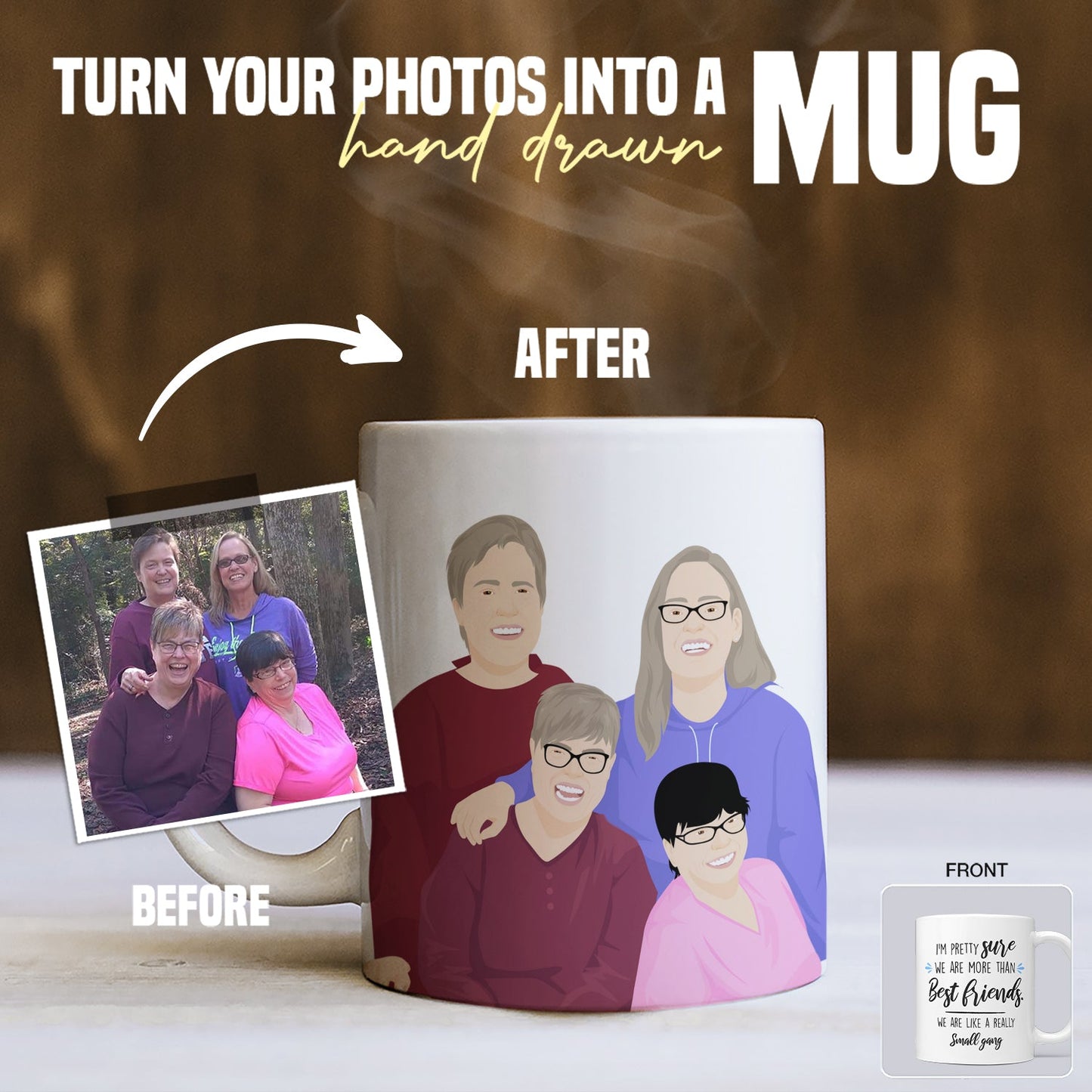 Personalized Small Gang Mug for Best Friends