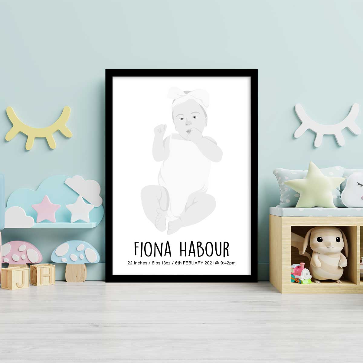 Custom Drawn Baby Portraits