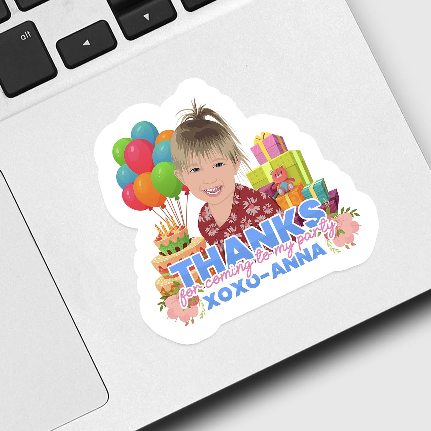 Thanks for Coming to My Party Sticker Personalized