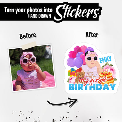 My First Birthday Sticker Personalized