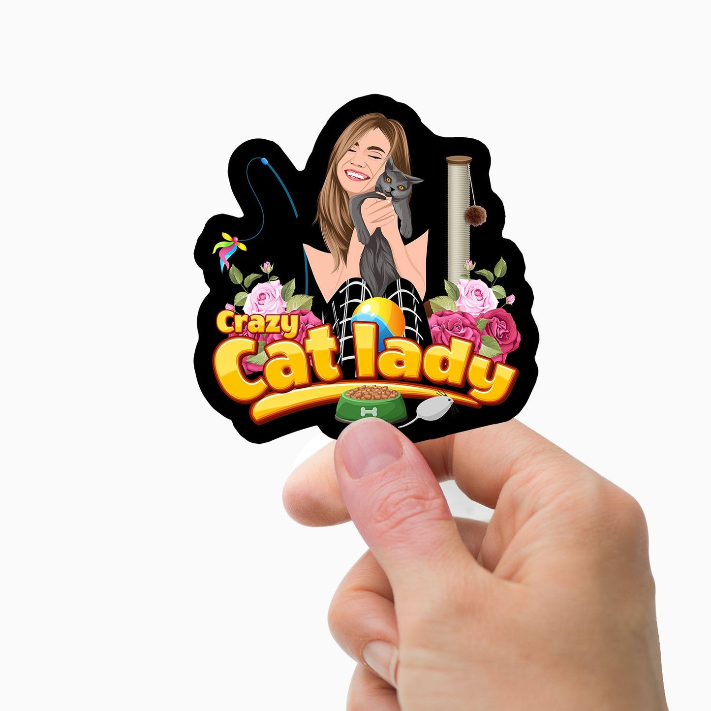 Crazy cat lady Personalized sticker