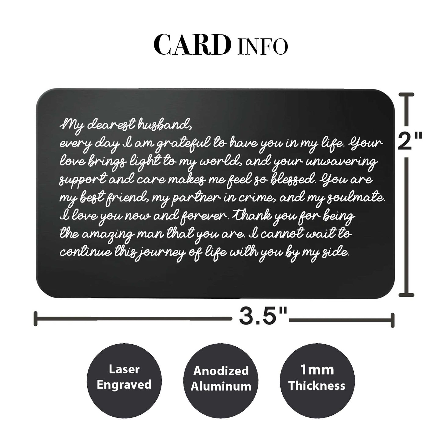 Personalized ENGRAVED Wallet Card