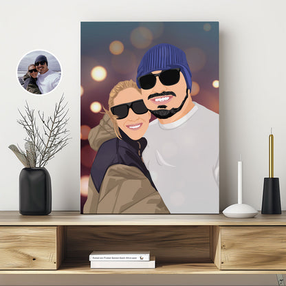 Custom Couples Bokah Canvas