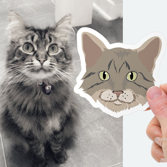 Custom Cat Face Stickers