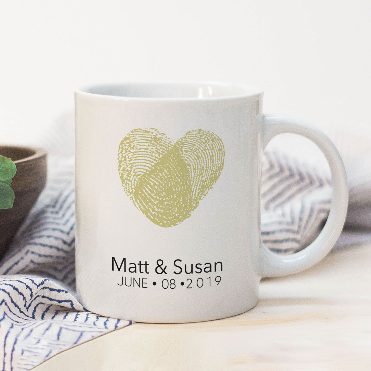 Couples Custom Fingerprint Mug Personalized