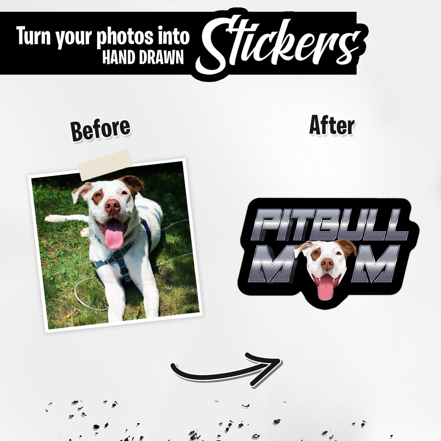 Custom Pitbull Mom Stickers