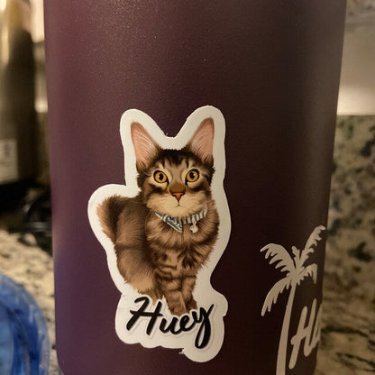 Custom Cat Portrait Stickers