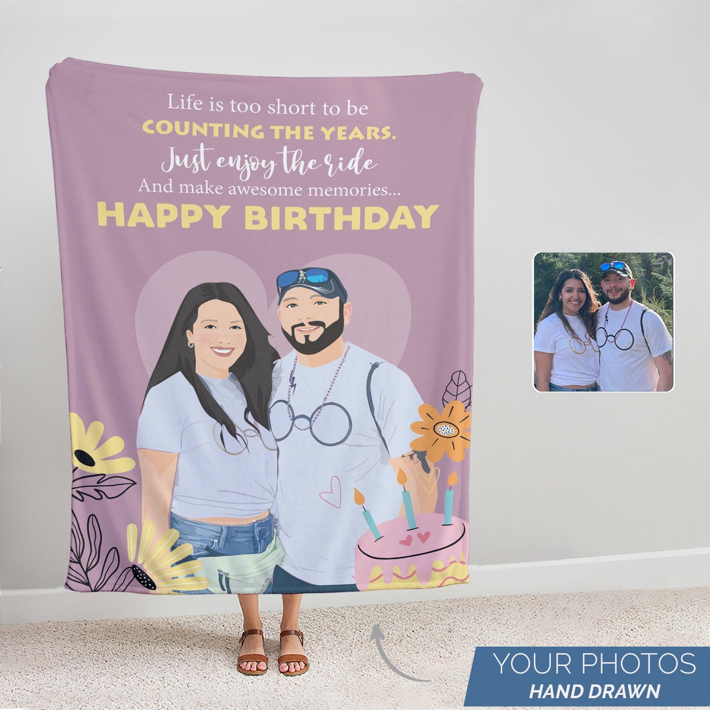 Personalized Photo Blanket for Birthday