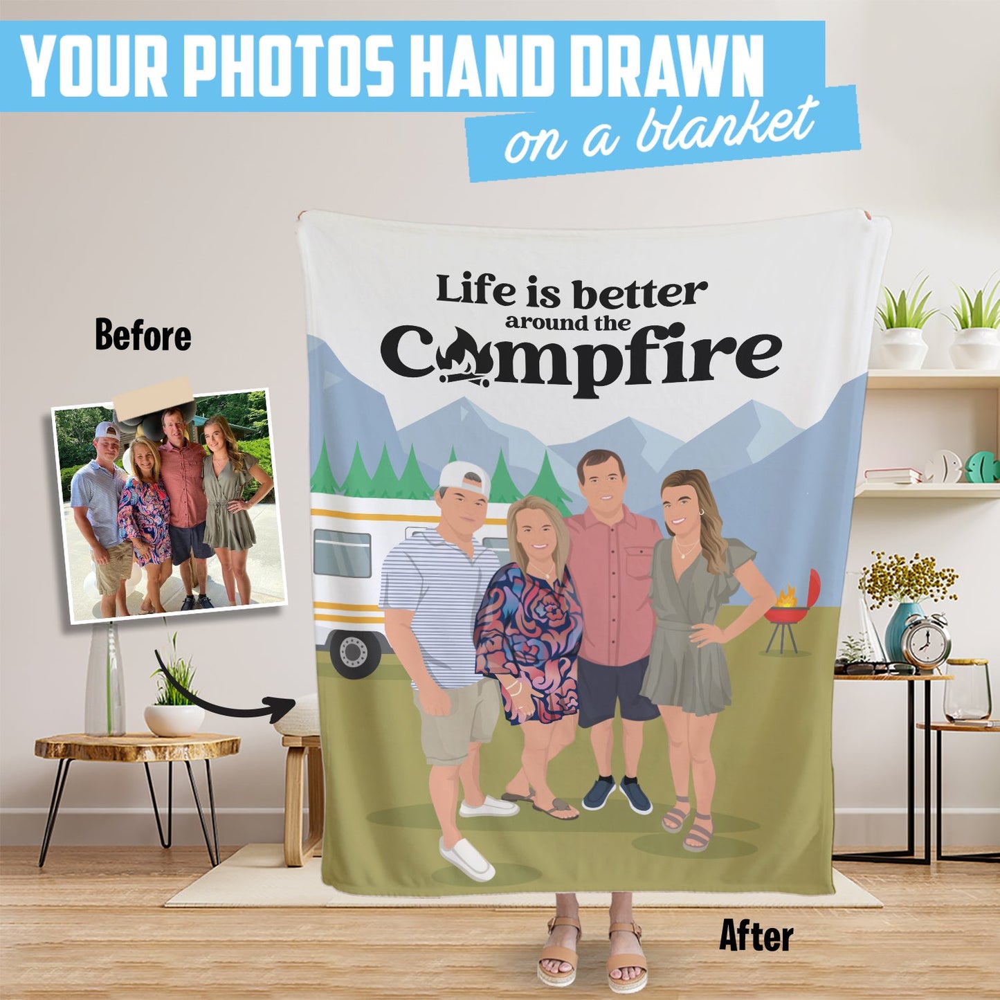 Personalized Campfire Blanket