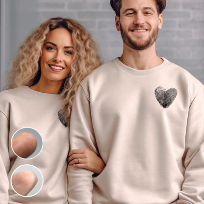 Custom Couples Fingerprint Sweatshirt