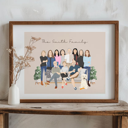 Custom Family Reunion Illustration - Digital | Printable Art