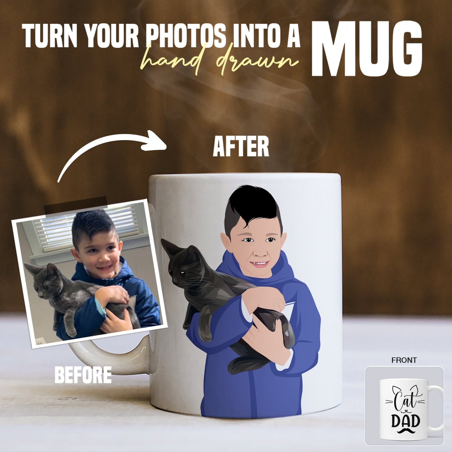 Personalized Cat Dad Mug