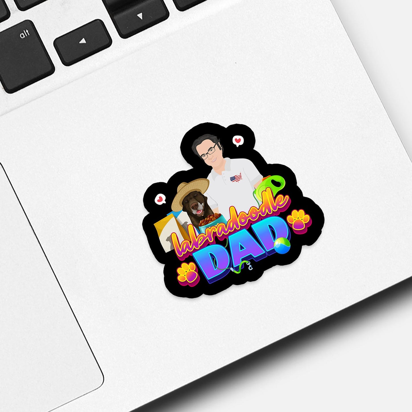 Personalized Labradoodle Dad Stickers