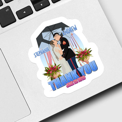 Couples Wedding Thank You Sticker Personalized