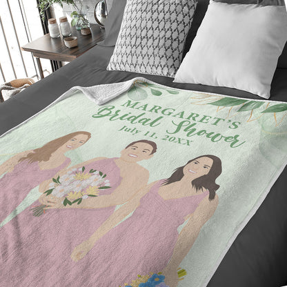 Bridal Shower Keepsake Blanket Personalized