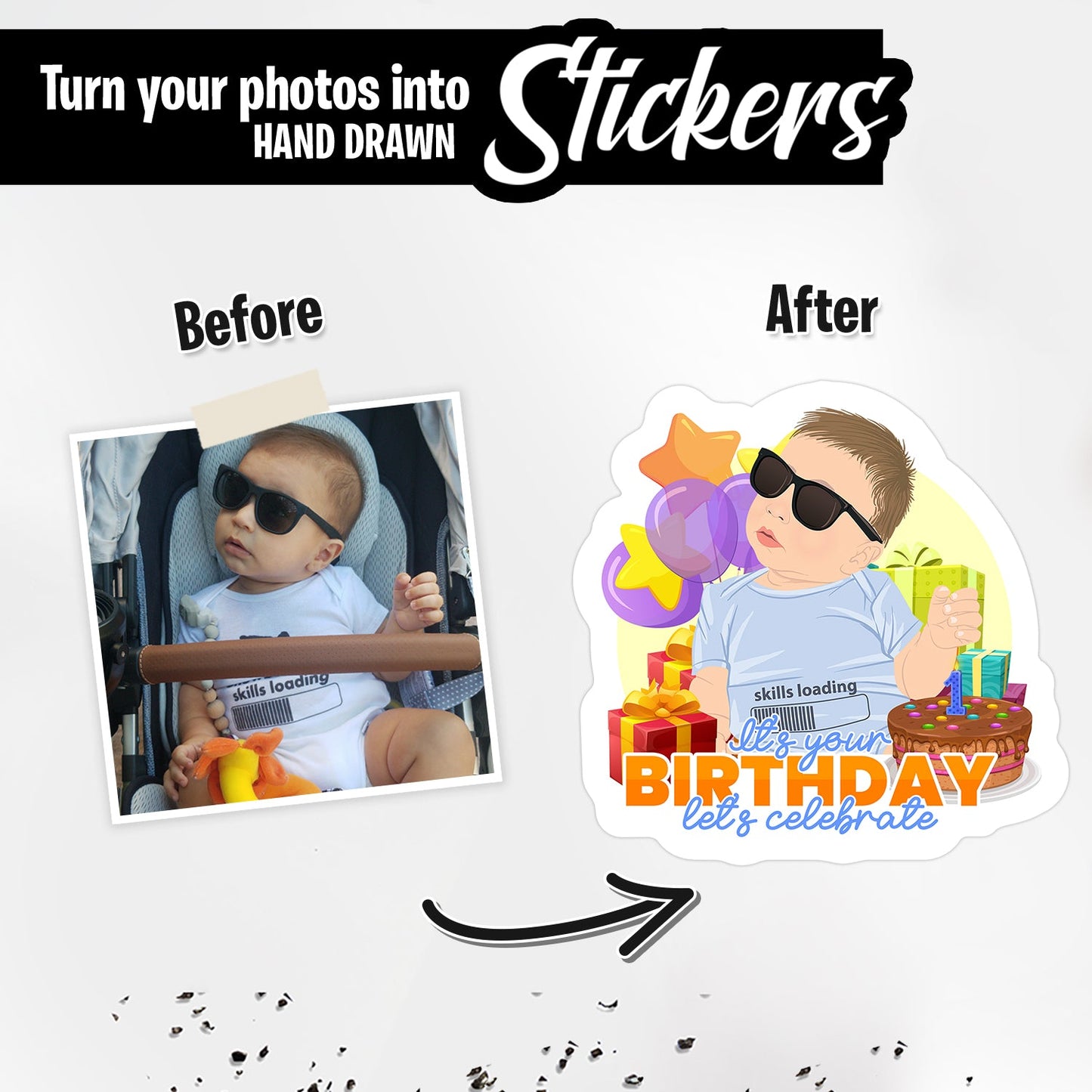 It's Your Birthday Let’s Celebrate Sticker Personalized