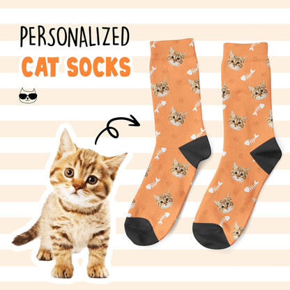 Custom Cat Face Socks