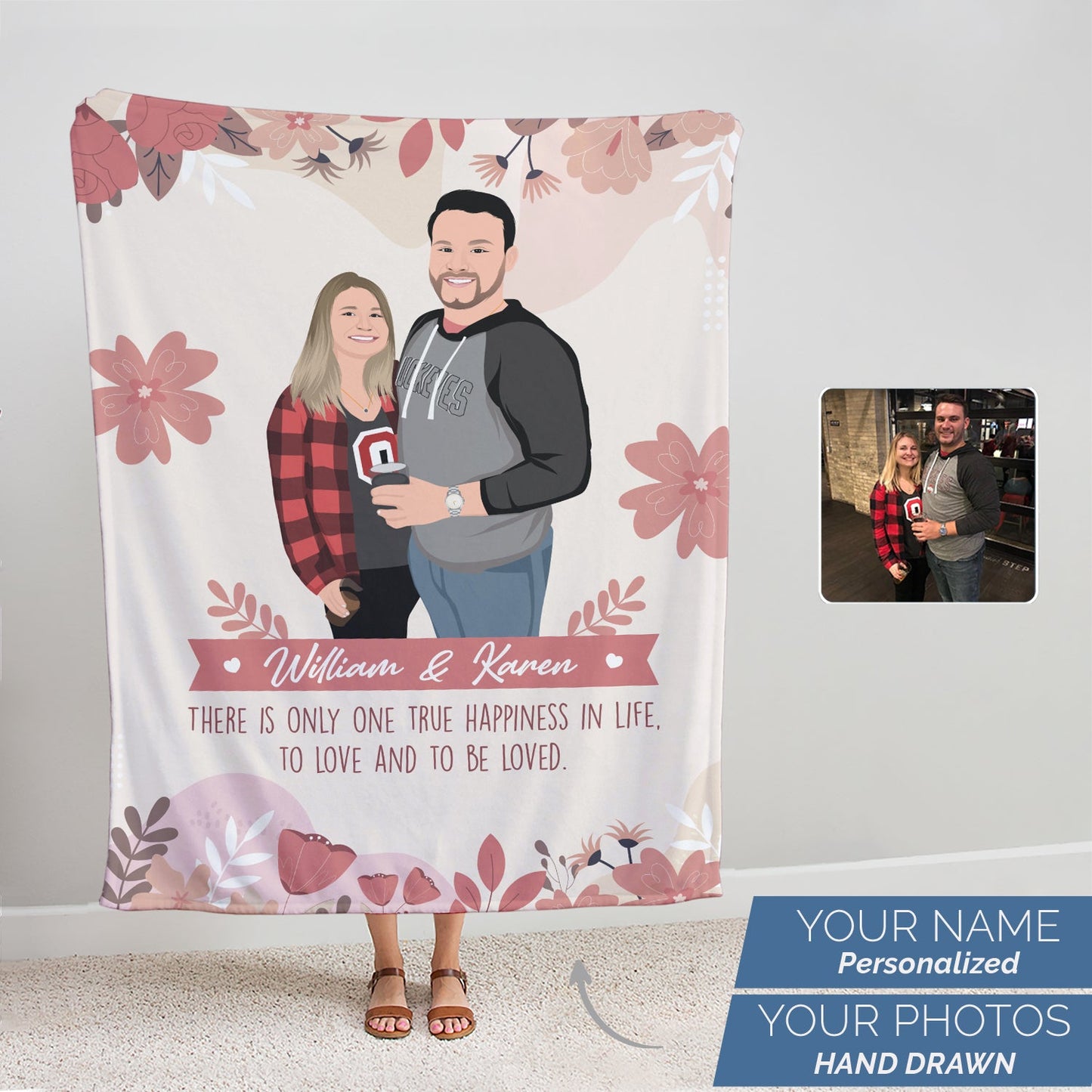 Personalized Couples Blanket with Pictures