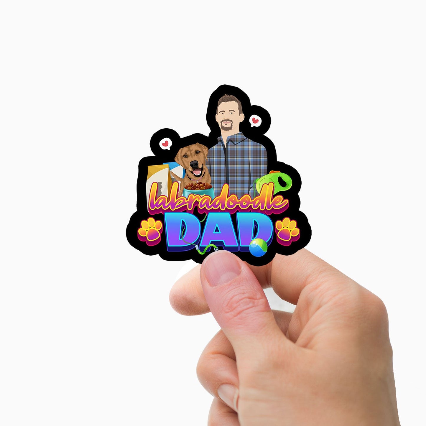 Personalized Labradoodle Dad Stickers