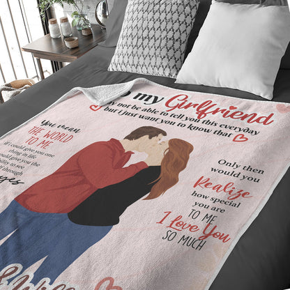 To My Girlfriend I Love You Blanket Personalized