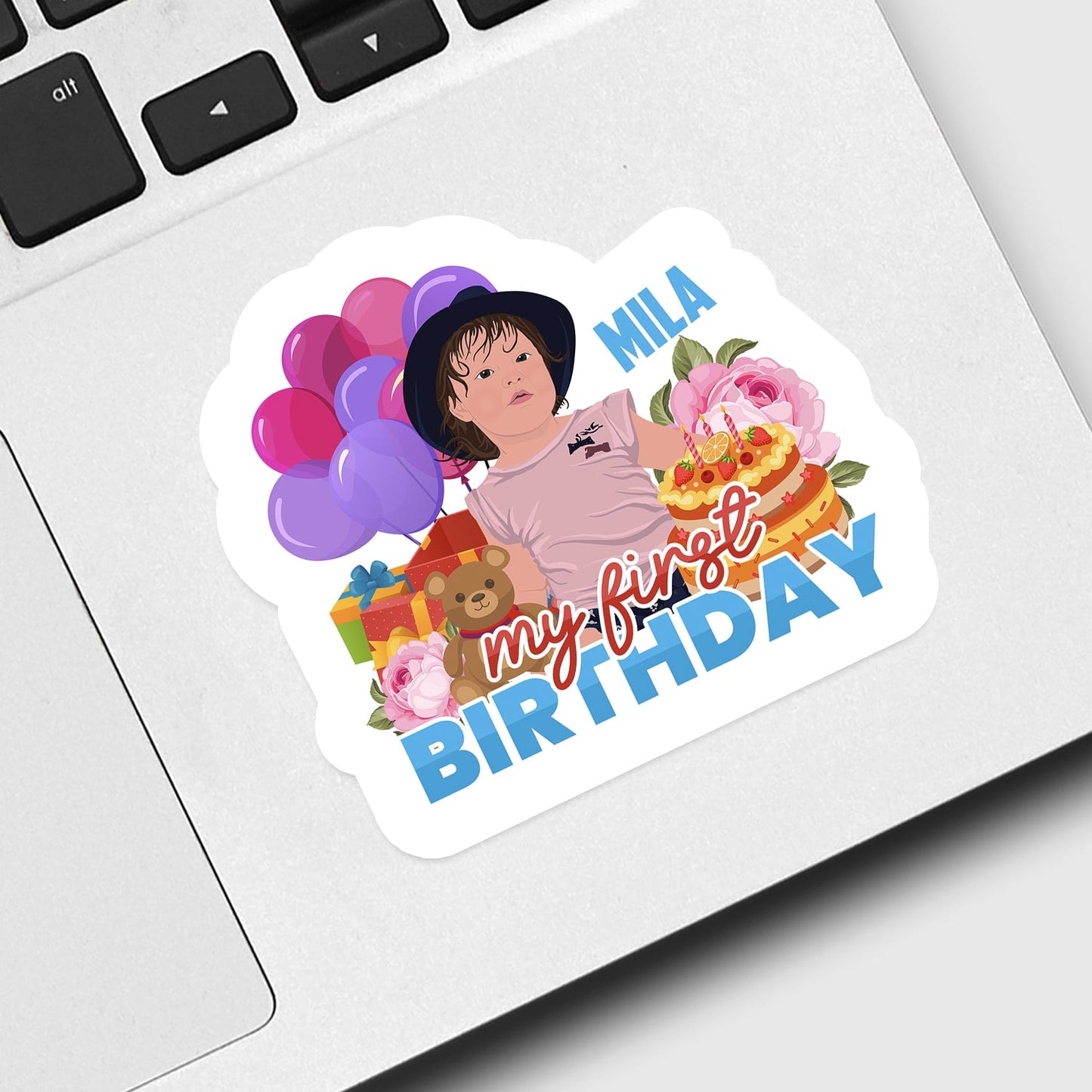 My First Birthday Sticker Personalized